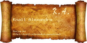 Knall Alexandra névjegykártya